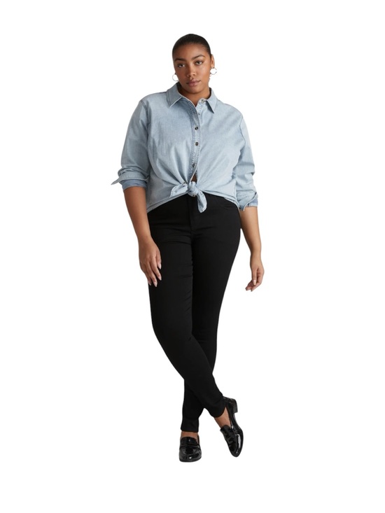 Universal Standard Denim - Universal Standard Seine High Rise 32” Skinny Jean in Jet Black